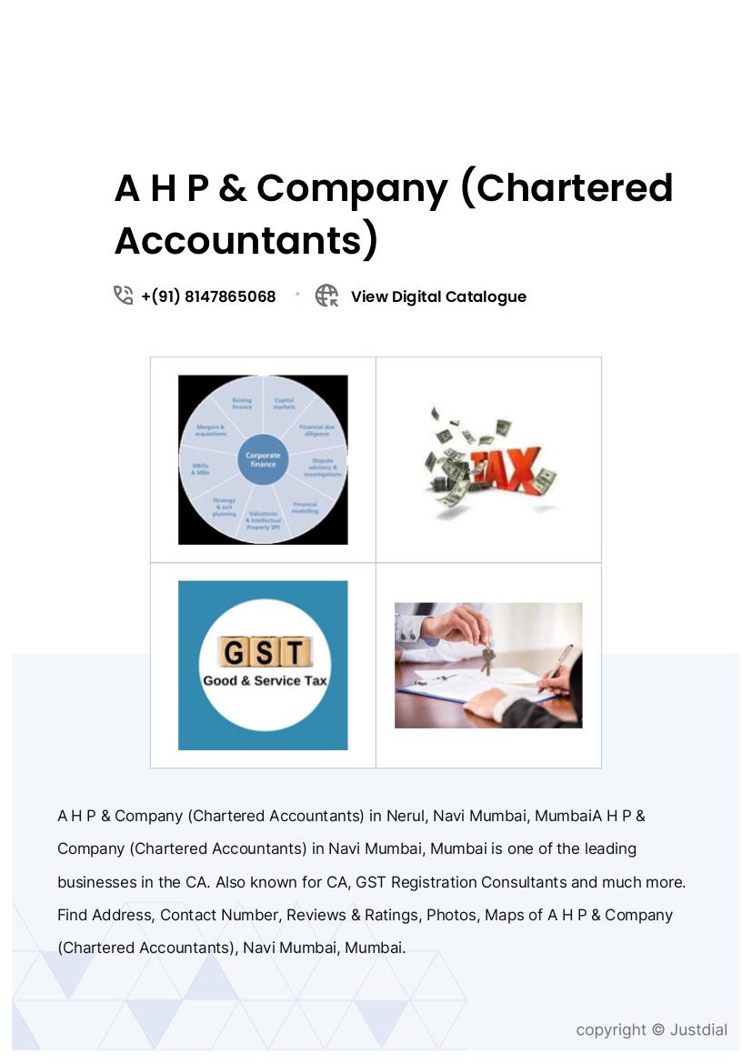 A H P & Company (Chartered Accountants)