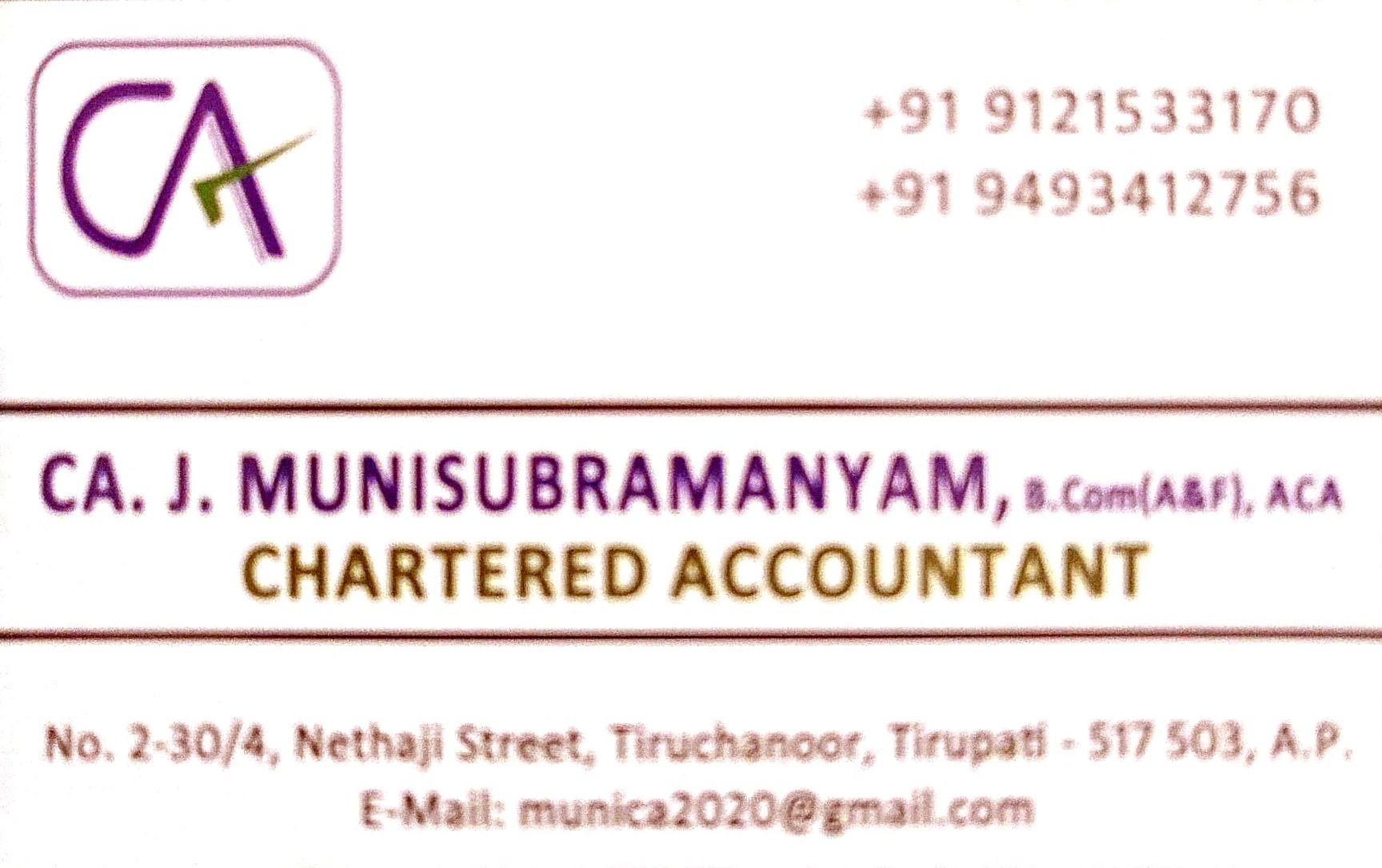 Ca.J.Muni Subramanyam