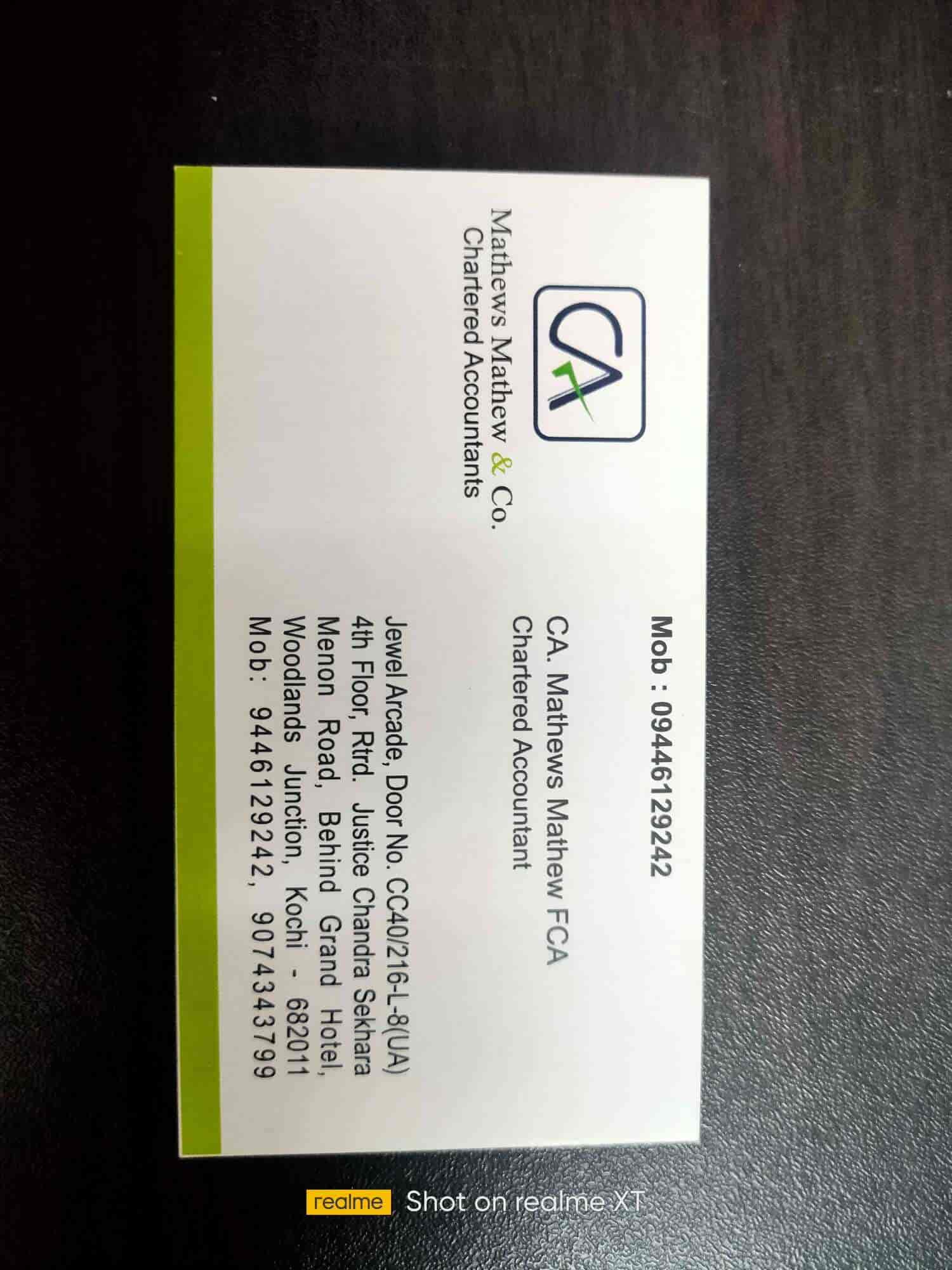 MATHEWS MATHEW & CO CHARTERED ACCOUNTANTS