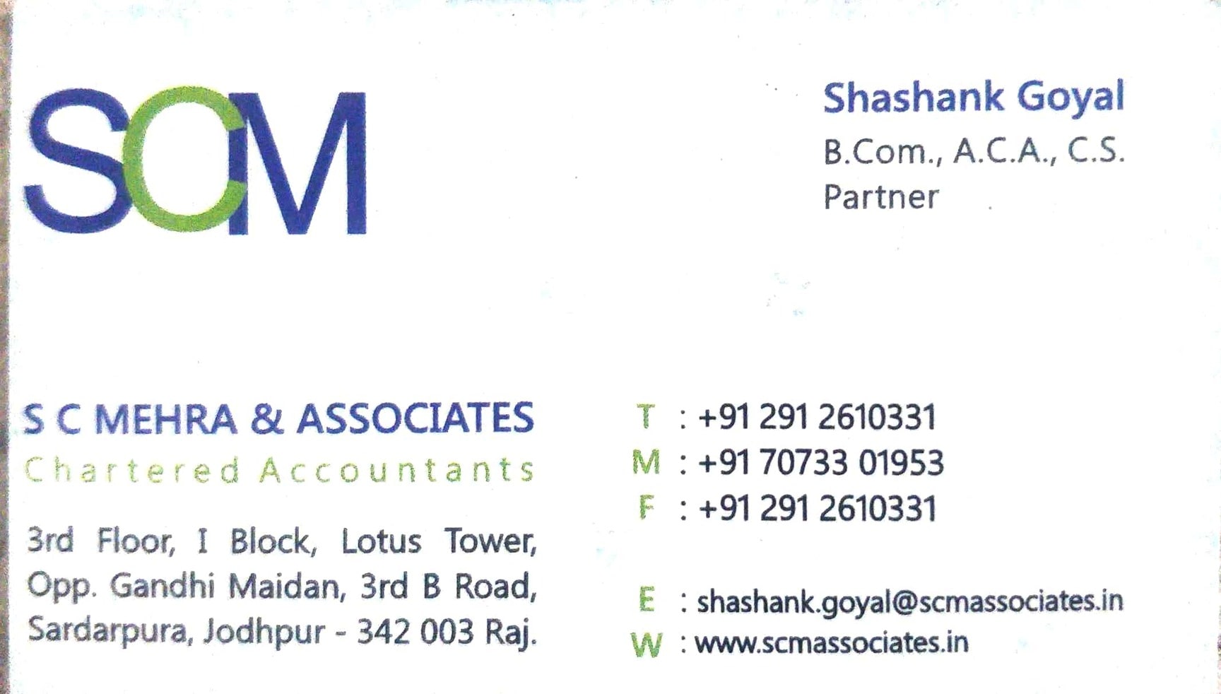 S C MEHRA & ASSOCIATES LLP