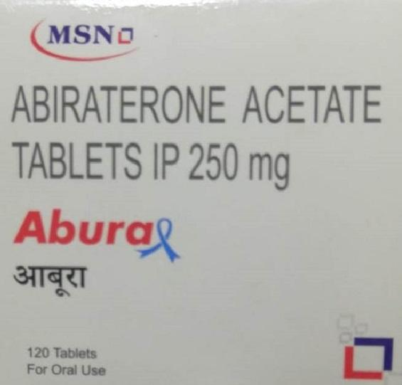 ABIRATERONE ACETATE TABLETS IP 250 mg ABURA trademark artwork