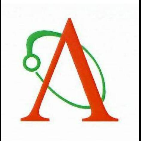 A red color capital A with green color circle trademark artwork