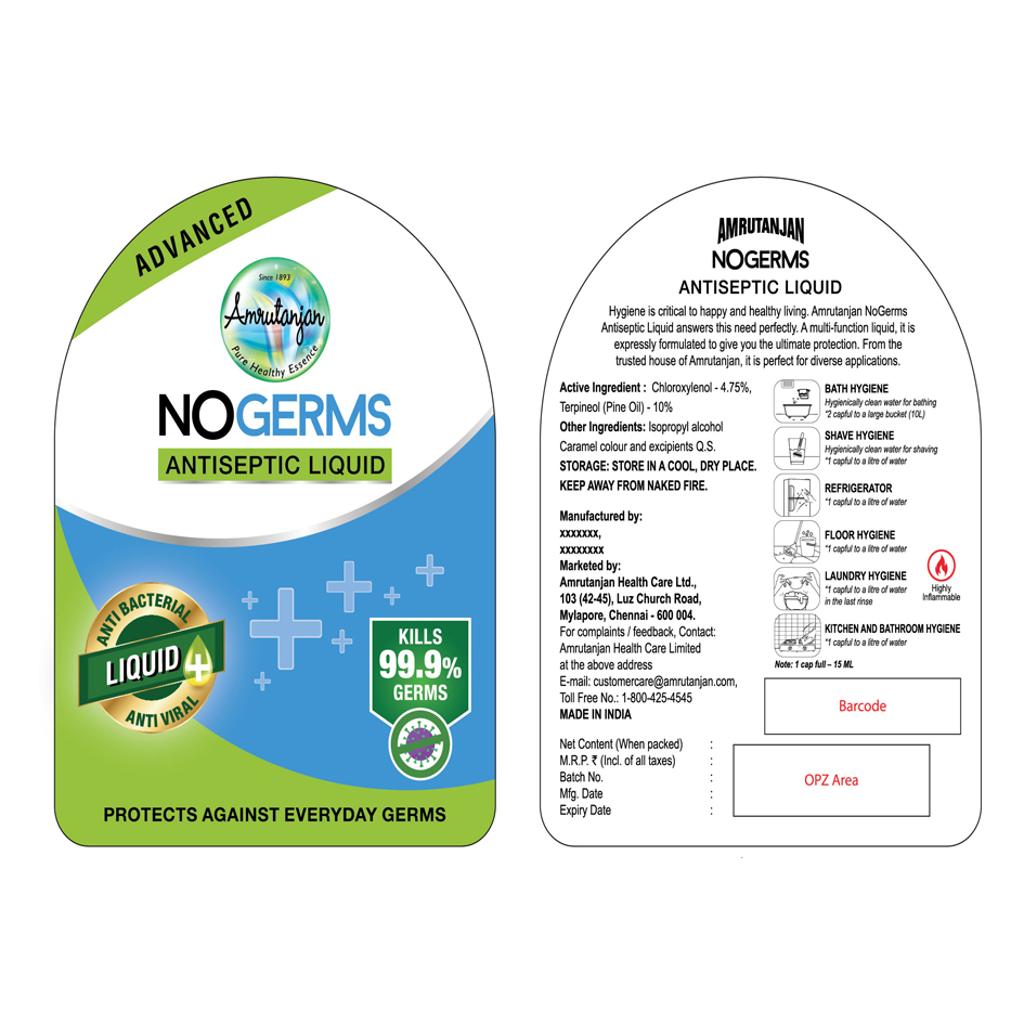 Amrutanjan NOGERMS ANTISEPTIC LIQUID trademark artwork
