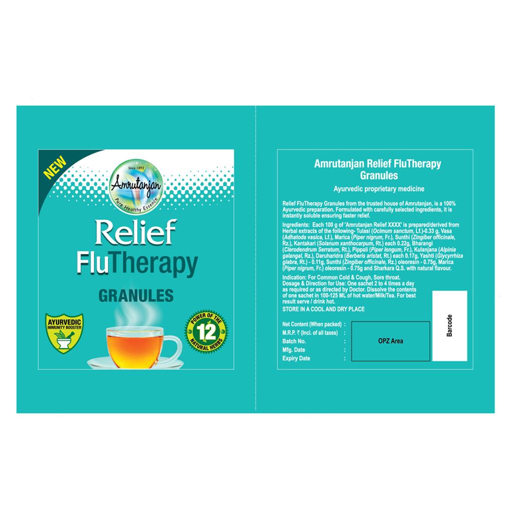 Amrutanjan Relief FluTherapy GRANULES trademark artwork