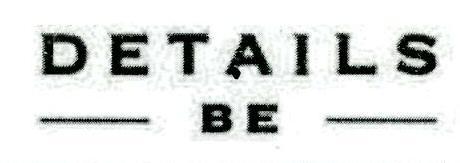 DETAILS BE trademark artwork