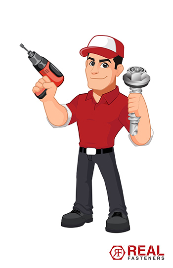 REAL FASTENERS-with the device of RF trademark artwork