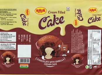 RAJA CREAM FILLED CAKE WITH CHOCOLATE trademark artwork