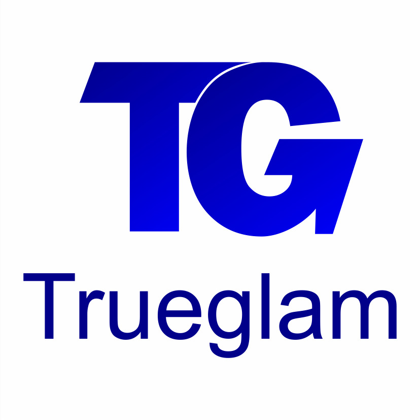Trueglam with the device mark TG trademark artwork