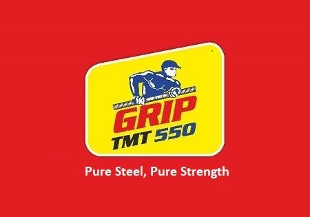 GRIP TMT 550 with tagline Pure Steel, Pure strength trademark artwork