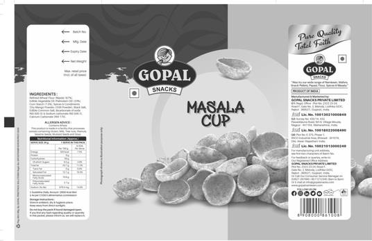 GOPAL SNACKS MASALA CUP trademark artwork