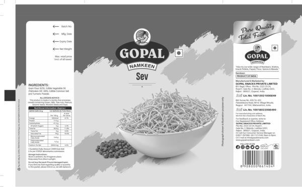 GOPAL NAMKEEN-SEV trademark artwork