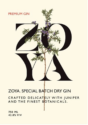 ZOYA SPECIAL BATCH DRY GIN trademark artwork