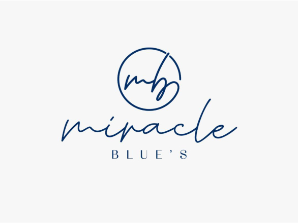 Miracle Blue’s along with logo mb as per artistic label trademark artwork