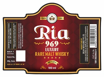 Ria 969 Luxury Rare Malt Whisky trademark artwork