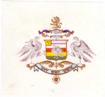 DEVICE OF CREST CONTAINING THE WORD RANBANKA RATHORE trademark artwork