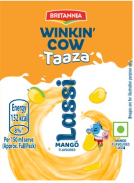 Britannia Winikin Cow Taaza Mango lassi trademark artwork
