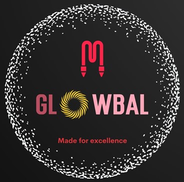 GLOWBAL WITH DEVICE M AND TAGLINE MADE FOR EXCELLENCE trademark artwork