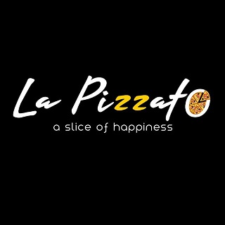 'La Pizzato' with a Tagline 'a slice of happiness' trademark artwork