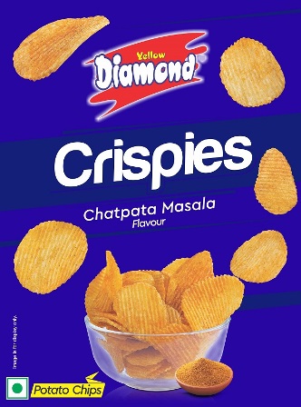 YELLOW DIAMOND CRISPIES CHATPATA MASALA trademark artwork