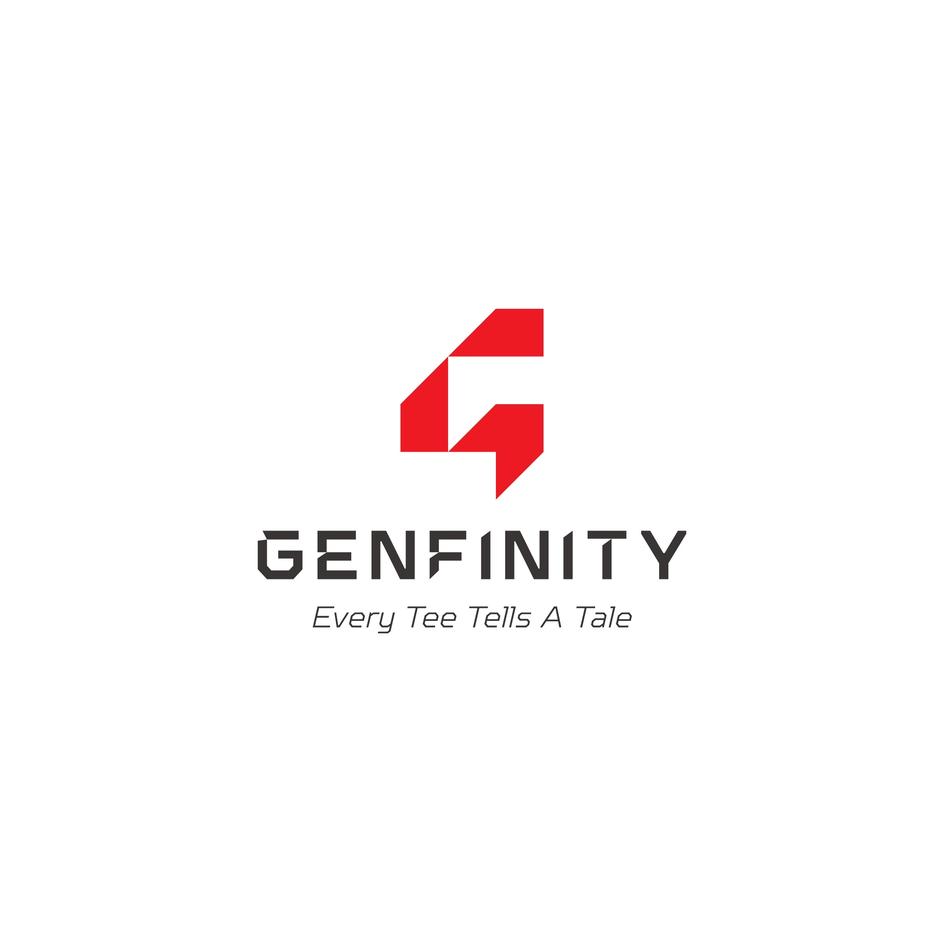 GENFINITY with Tag Line Every Tee Tells A Tale trademark artwork