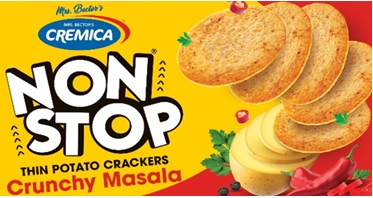 MRS BECTORS CREMICA NON STOP THIN POTATO CRACKERS CRUNCHY MASALA (DEVICE MARK) trademark artwork