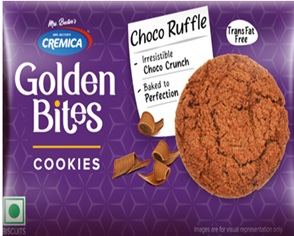 MRS BECTORS CREMICA GOLDEN BITES COOKIES CHOCO RUFFLE (DEVICE MARK) trademark artwork