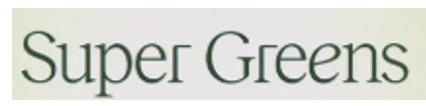 SUPER GREENS with DEVICE trademark artwork