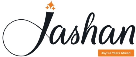 Jashan with tagline JoyFul Years Ahead with symbol of J in circle. trademark artwork