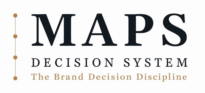 MAPS DECISION SYSTEM with tagline The Brand Decision Discipline trademark artwork
