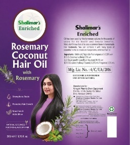 SHALIMAR’S ENRICHED ROSEMARY COCONUT HAIR OIL (Label) trademark artwork
