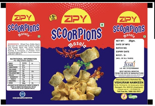 ZIPY SCOORPIONS MASALA trademark artwork