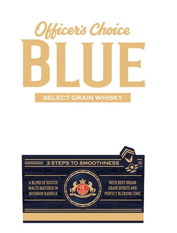 Officer’s Choice Blue Select Grain Whisky trademark artwork