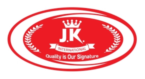 J. K. INTERNATIONAL WITH TAGLINE OF QUALITY IS OUR SIGNATURE trademark artwork