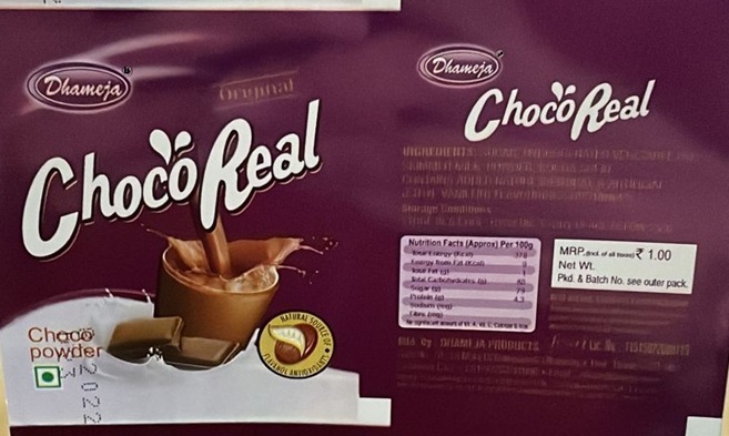 Dhameja ChocoReal trademark artwork