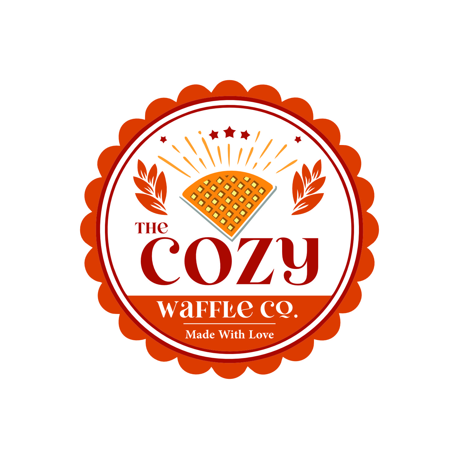 THE COZY WAFFLE CO. MADE WITH LOVE trademark artwork