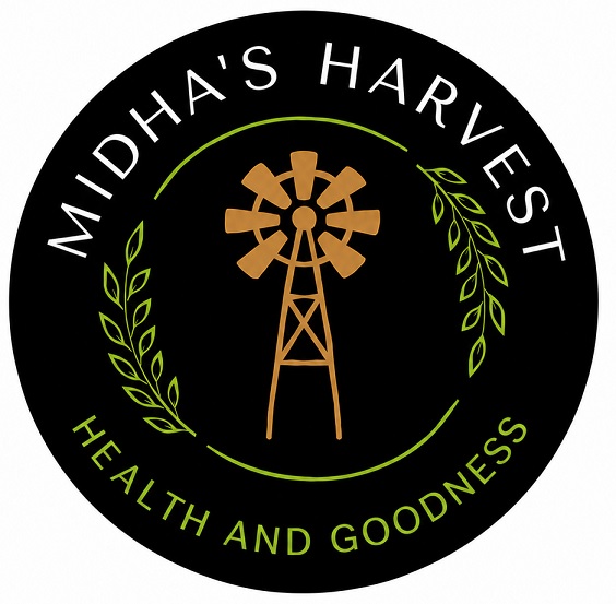 MIDHA’S HARVEST : HEALTH AND GOODNESS [WITH THE DEVICE] trademark artwork