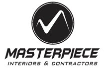 MASTERPIECE INTERIORS & CONTRACTORS with logo trademark artwork