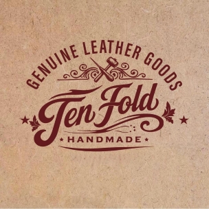 TEN FOLD WITH TAGLINE GENUINE LEATHER GOODS HANDMADE trademark artwork