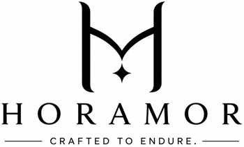 HM with Device of HORAMOR and Tagline CRAFTED TO ENDURE trademark artwork
