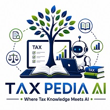 TAXPEDIA AI With Device With Tagline Where Tax Knowledge Meets AI trademark artwork