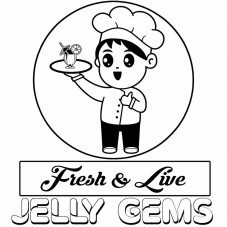 JELLY GEMS with tagline Fresh & Live with device trademark artwork