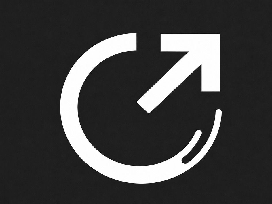 DEVICE OF AN INCOMPLETE CIRCLE WITH AN UPWARD-POINTING ARROW. trademark artwork