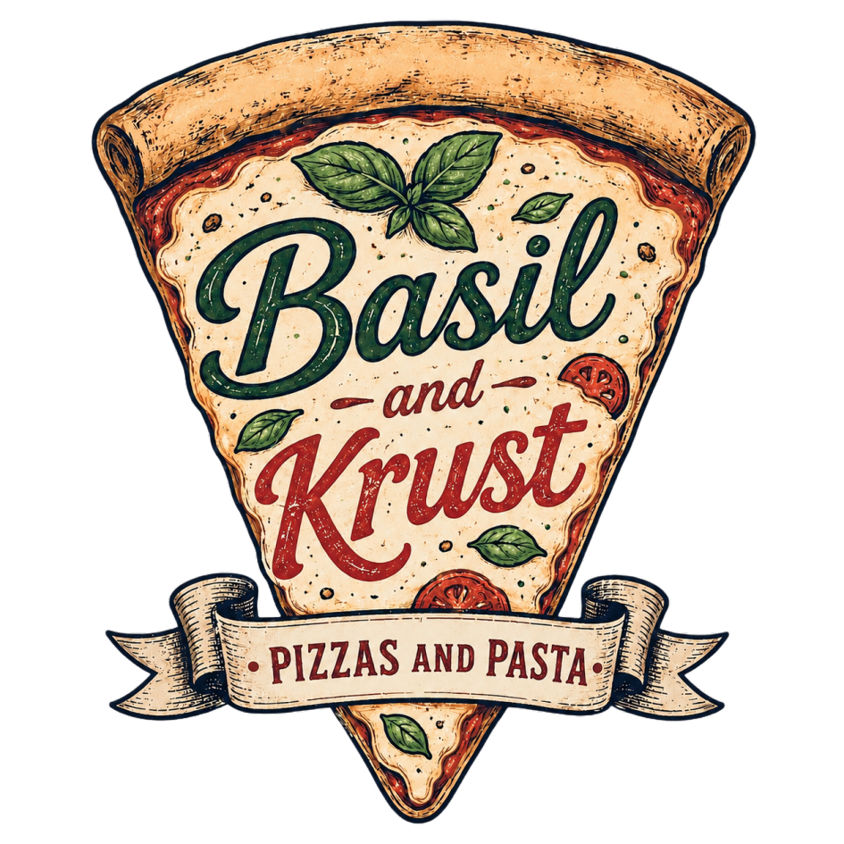 BASIL AND KRUST PIZZAS AND PASTA trademark artwork