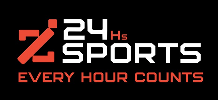 24Hs SPORTS Logo with Tagline EVERY HOUR COUNTS trademark artwork