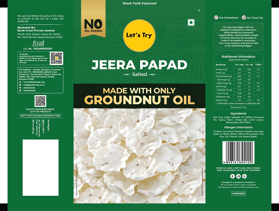 Let's Try JEERA PAPAD trademark artwork