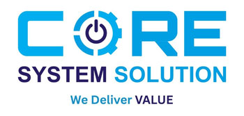 CORE SYSTEM SOLUTION WITH TAGLINE WE DELIVER VALUE trademark artwork