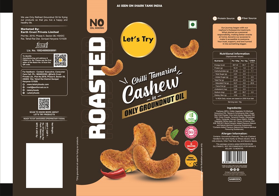 Let's Try ROASTED Chilli Tamarind Cashew trademark artwork