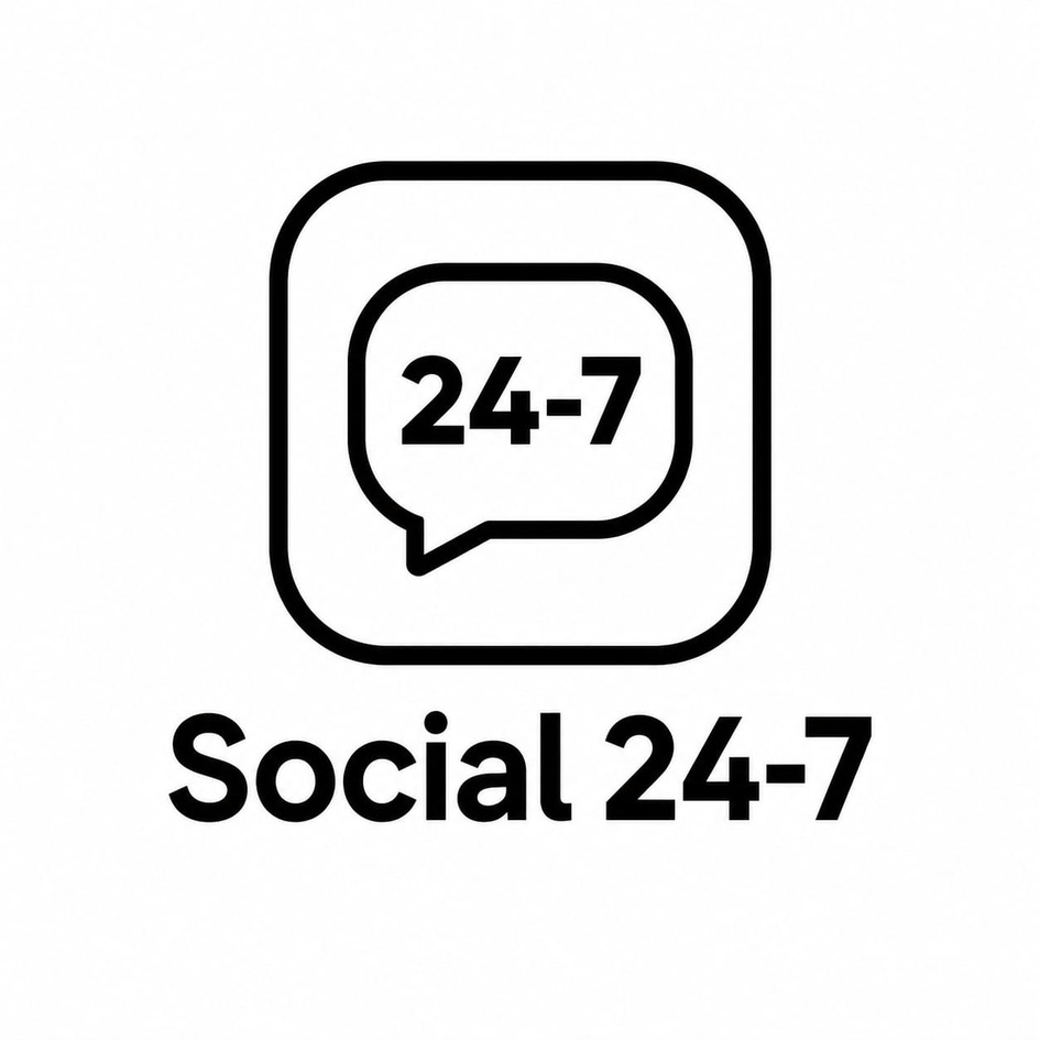 Social 24-7 with device of 24-7 trademark artwork