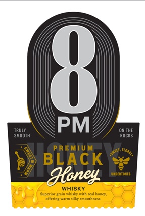8 PM Premium Black Honey Whisky trademark artwork