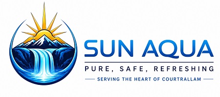 SUN AQUA-PURE, SAFE, REFRESHING-SERVING THE HEART OF COURTRALLAM trademark artwork